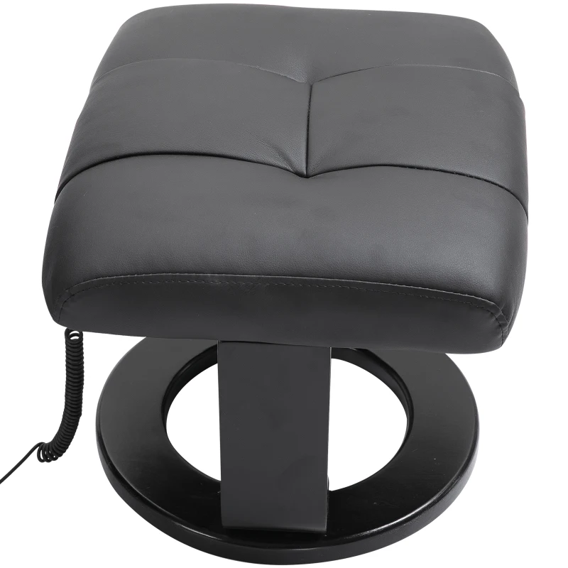HOMCOM Relaxsessel mit Fußhocker, Massagesessel mit Liegefunktion, Elektrischer Liegesessel mit Fernbedienung, Fernsehsessel mit Seitentasche, Kunstleder, Schwarz
