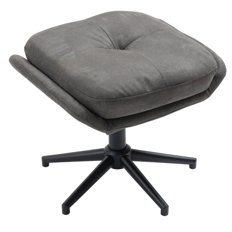HOMCOM Relaxsessel mit Ottomane, Sessel mit Fußhocker, verstellbare Rückenlehne; Mikrofaser, Dunkelgrau