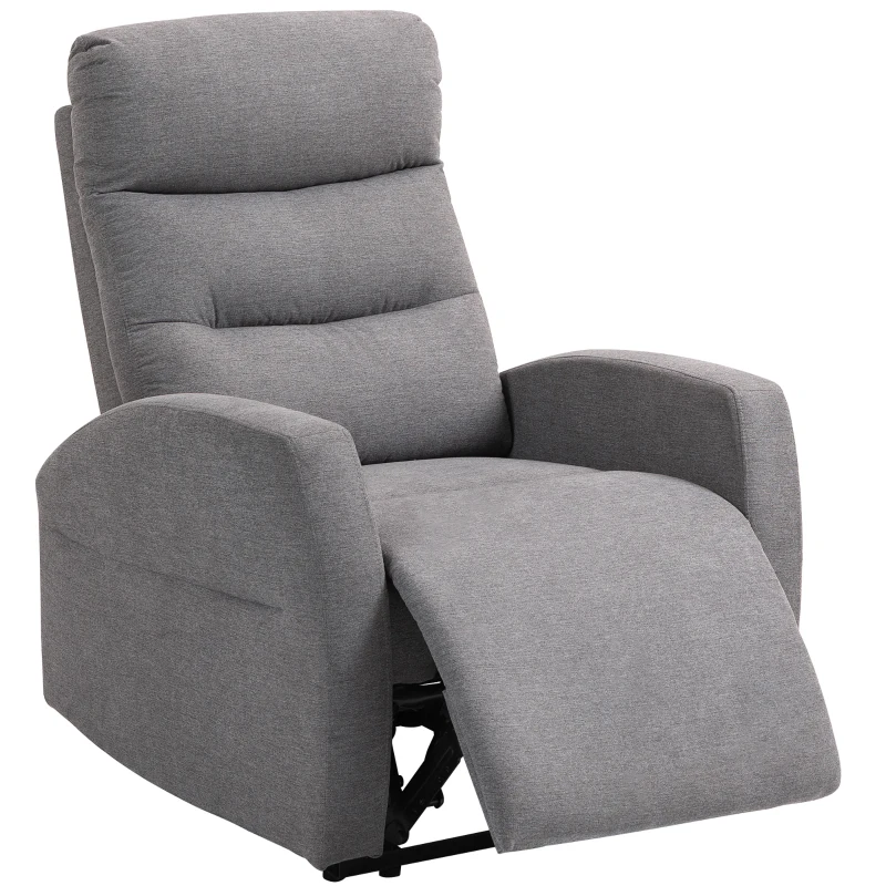HOMCOM Verstelbare Relaxfauteuil met Voetsteun, Moderne Gepolsterde Stoel, Donkergrijs