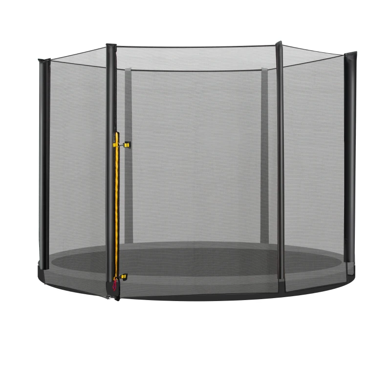 HOMCOM Red de Seguridad de Reemplazo para Trampolín Ø305 cm con Puerta con Cremallera para 6 Postes Rectos Ø305x180 cm Negro