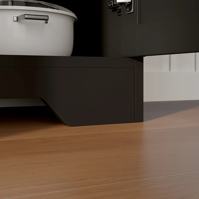 HOMCOM Buffet meuble de rangement armoire de cuisine style rural 2 tiroirs et 2 placards étagères à hauteurs réglables noir