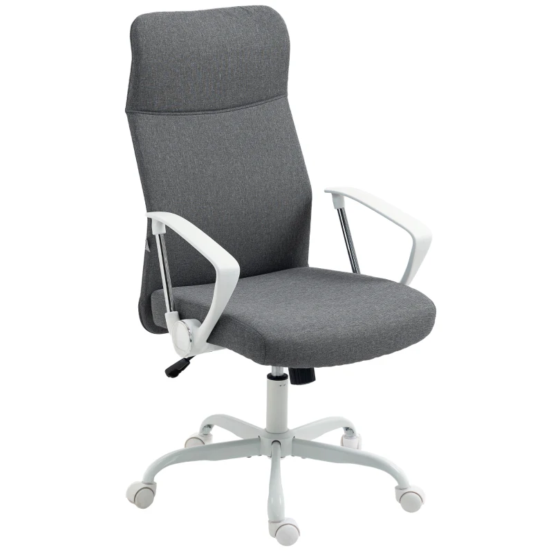 HOMCOM Fabric High Back Office Chair - Grey