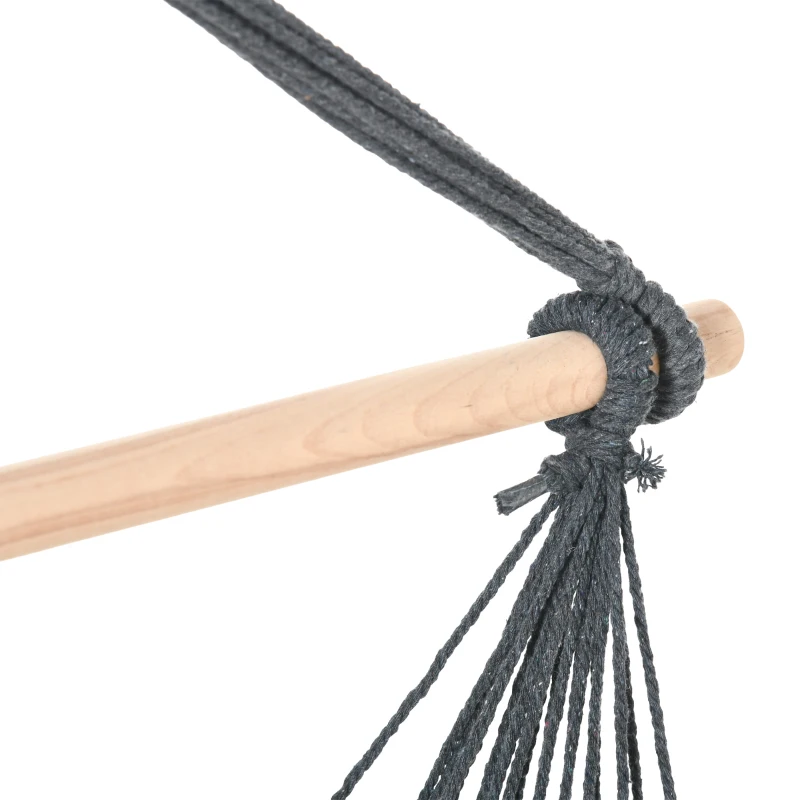 Outsunny Fauteuil suspendu extérieur chaise hamac avec 2 coussins, intérieur et extérieur, en tissu coton mélangé, gris foncé