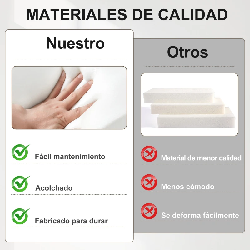 HOMCOM Sillón de Salón Tapizado en PU con Marco de Madera Cojines Acolchados Gruesos Gris y Madera Nogal