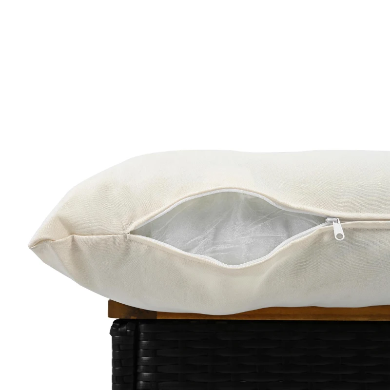 Fauteuil suspendu en rotin pivotant à 360°, avec coussin amovible, 100x80x150 cm, Naturel+Blanc