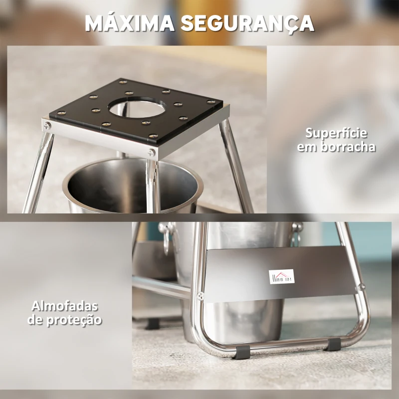 HOMCOM Suporte para Motocicleta Suporte Elevador de Motocross de Aço Carga 500 kg com Plataforma Antiderrapante 36x40x40,5 cm Cinza