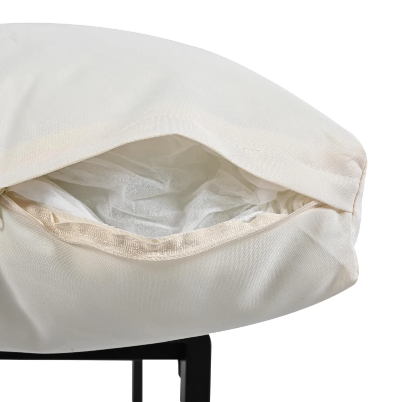 Canapé de jardin, Fauteuil de jardin amovible et modulaire, Table basse en verre trempé, Blanc+Marron