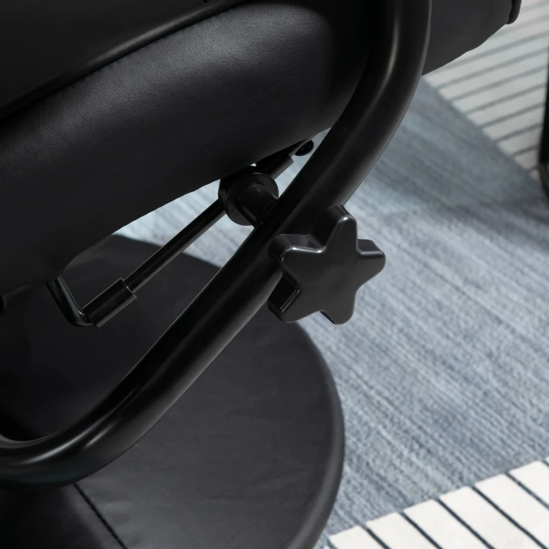 HOMCOM Massagesessel mit Hocker, Drehbares Relaxsessel mit Massagefunktion, Elektrisches Fernsehsessel mit Liegefunktion, Fernbedienung für Wohnzimmer, Kunstleder, Schwarz