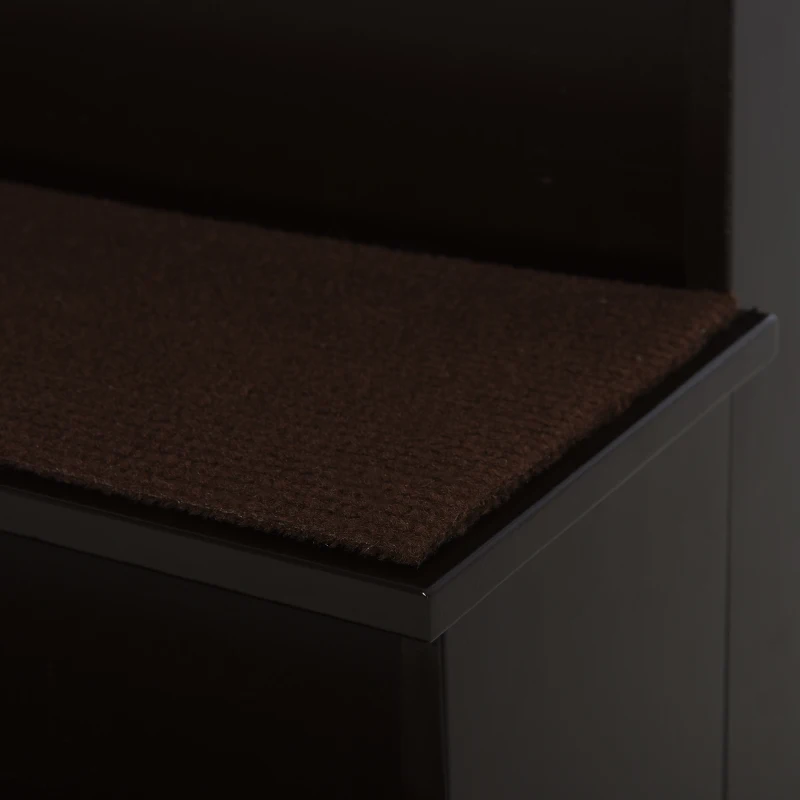 PawHut Escada para Animais de Estimação de 4 Degraus Escada para Cães e Gatos com Tapetes Antideslizantes Removíveis 40x59x54,2 cm Marrom Escuro