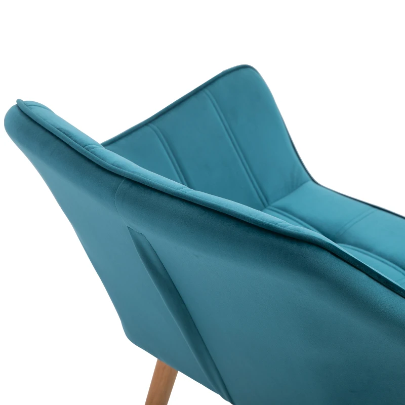 HOMCOM Sessel Wohnzimmer Ohrensessel Loungesessel Relaxsessel mit Gummiholzbeine, Lesesessel mit Samtoptik, Polstersessel für Schlafzimmer, skandinavisch, Hellblau