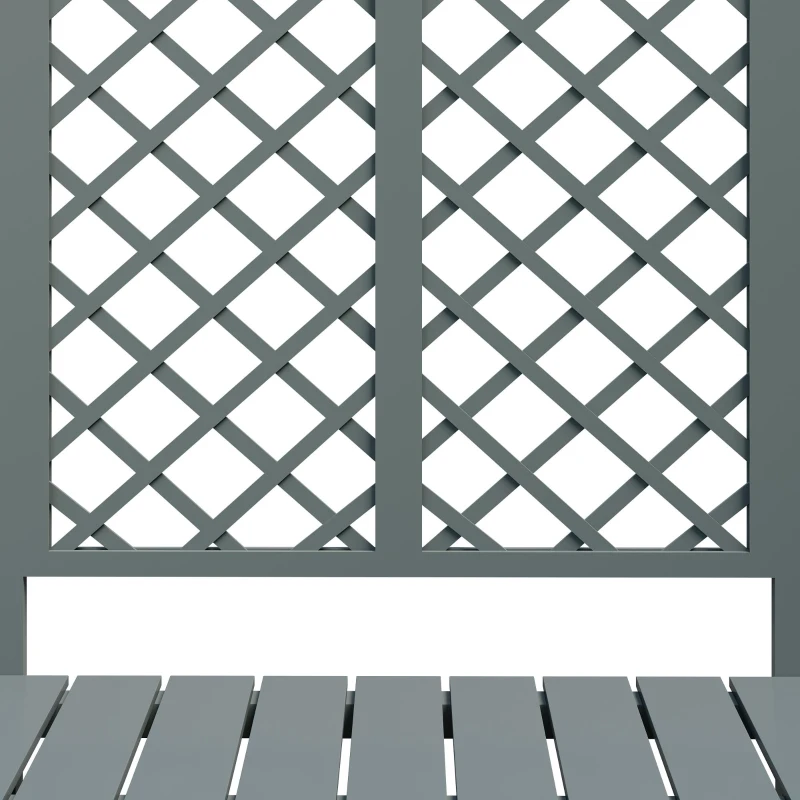 Pflanzkübel mit Spalier und Sitz für Garten, Hof, Terrasse, für Kletterpflanzen, 169 x 42 x 145 cm, Grau