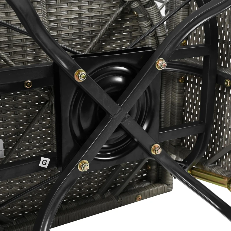 Fauteuil suspendu en rotin pivotant à 360°, avec coussin amovible, 100x80x150 cm, Naturel+Blanc