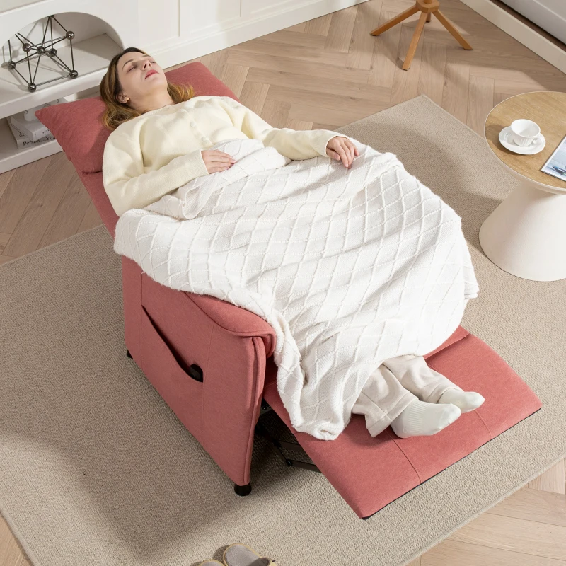 HOMCOM Poltrona Relax Reclinável Elétrica com Função Memória Apoio para Pés Controlo Remoto e Bolsos Laterais 80x83x104 cm Laranja