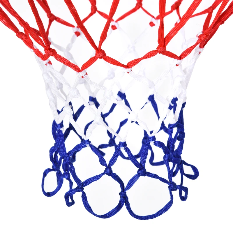 HOMCOM Canasta de Baloncesto de Pared Ø46 cm Aro de Baloncesto con Red de Baloncesto Marco Metálico y 12 Ganchos Rojo