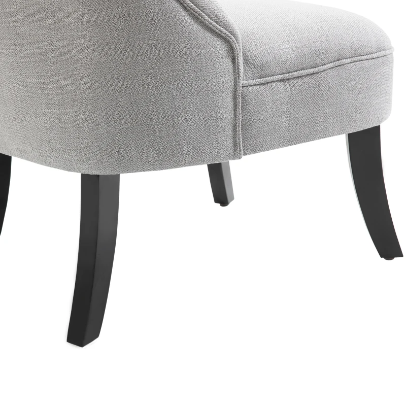 HOMCOM Sessel Wohnzimmer Relaxsessel Loungesessel Ruhesessel mit Rückenkissen, Holzbeine, Lesesessel mit Leinenoptik, Polstersessel für Schlafzimmer, Grau
