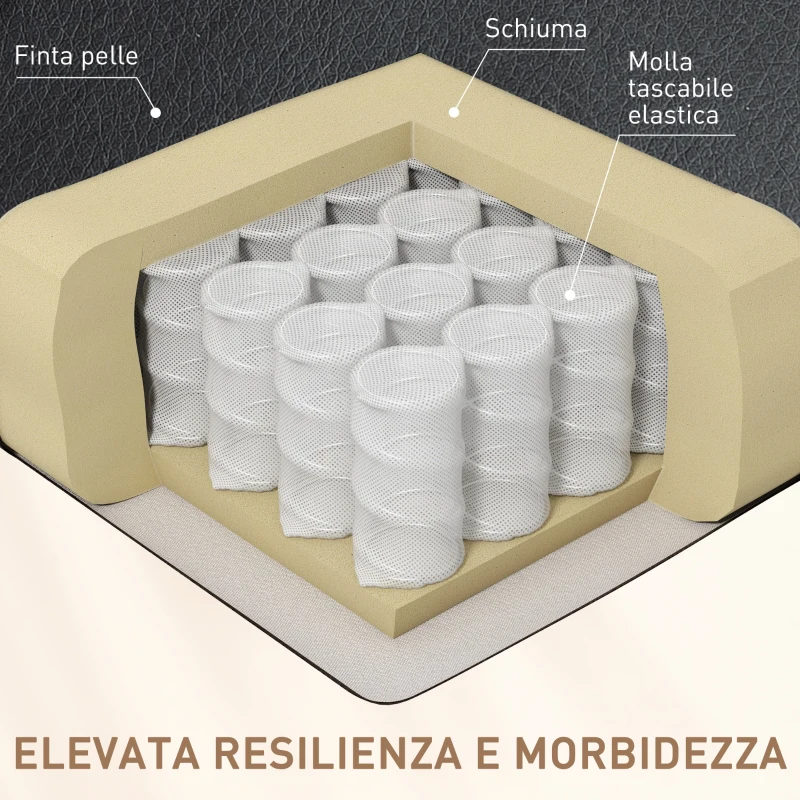 HOMCOM Poltrona Relax Reclinabile fino 150° in Finta Pelle con 8 Punti Massaggio e Riscaldamento, Nero