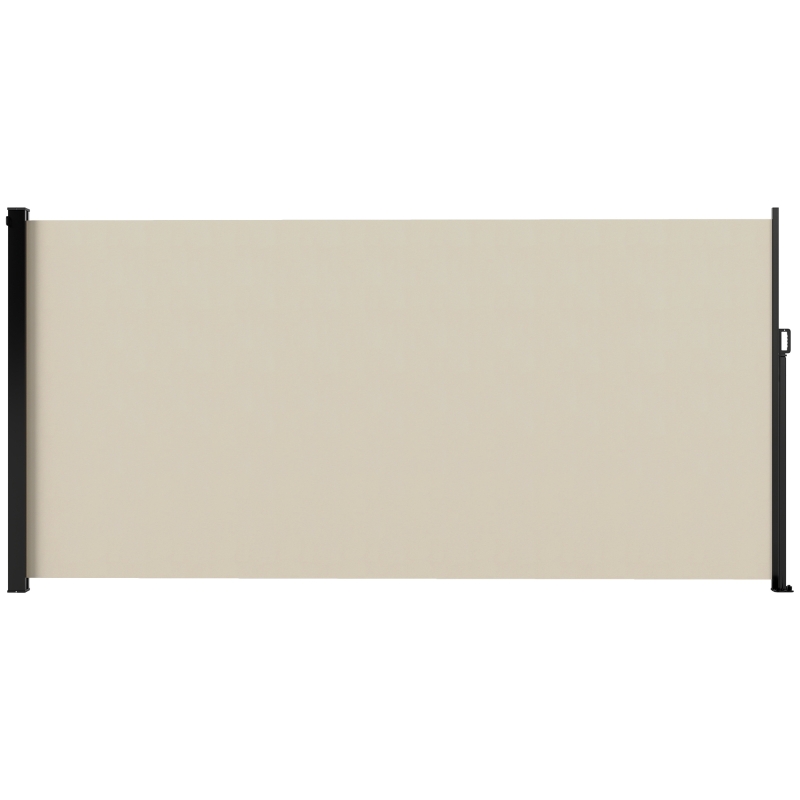 Outsunny Store latéral brise-vue rétractable 350 x 180 cm en aluminium protection solaire pour balcon, jardin, terrasse, beige