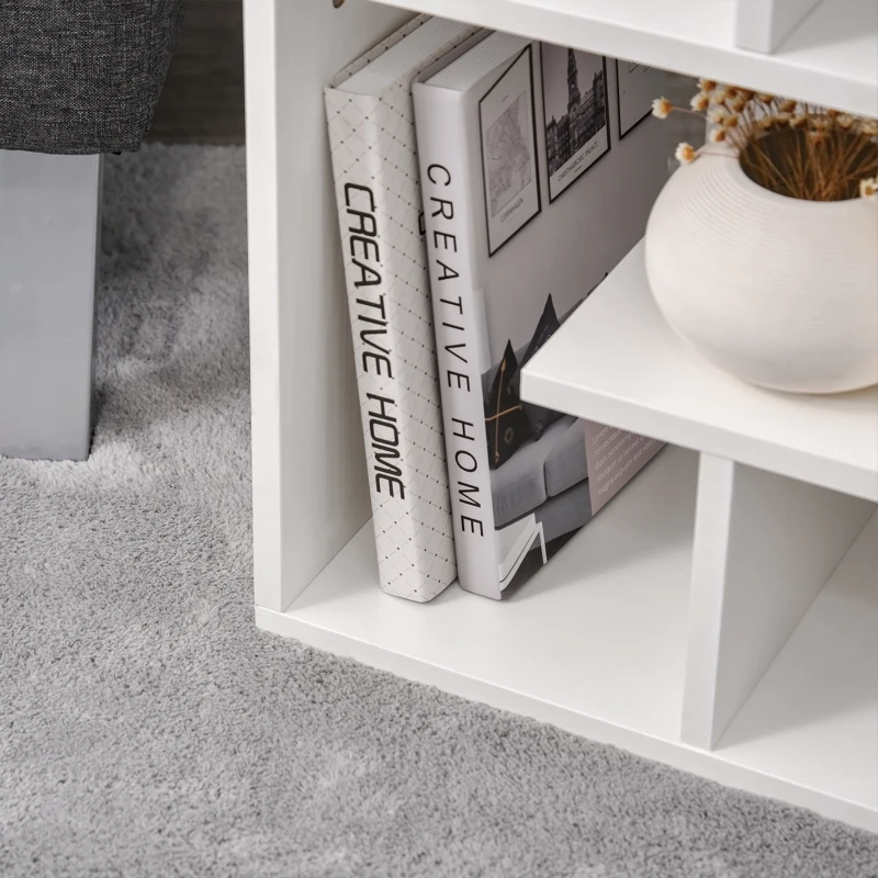 HOMCOM Mesa de Apoio mesa auxiliar para sala e quarto estante para arrumação 45x40x55 cm Branco