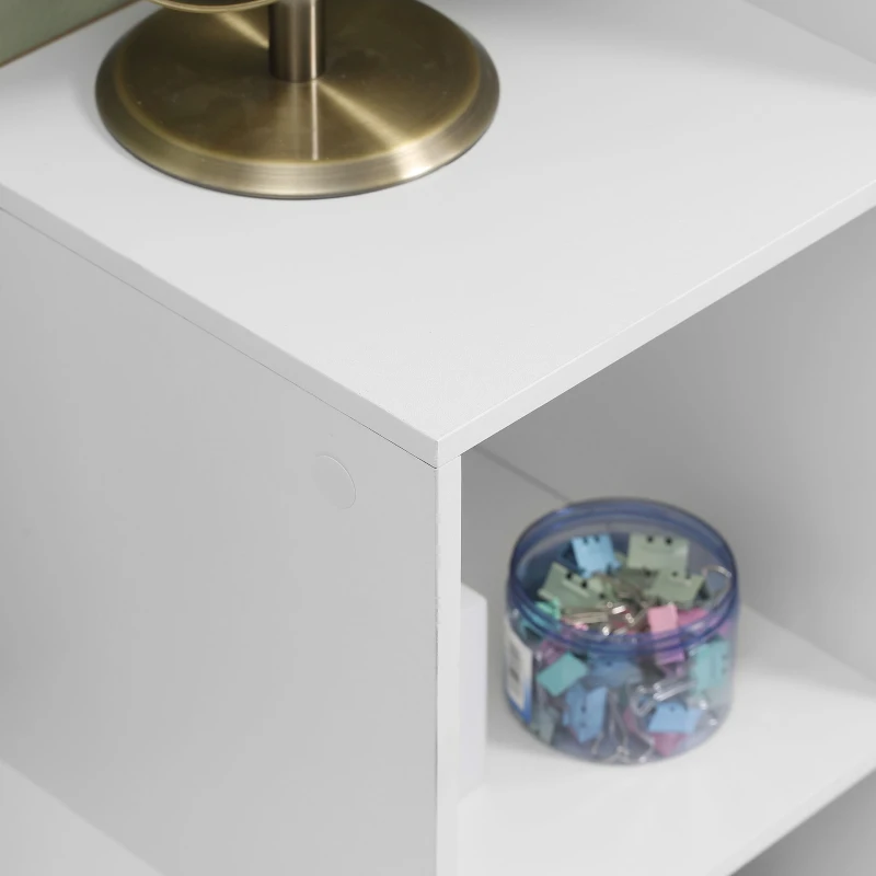 HOMCOM Estante em Forma de Escada Estante de Armazenamento com 6 Cubos Estante de Exposição 91,5x29,5x91,5cm Branco