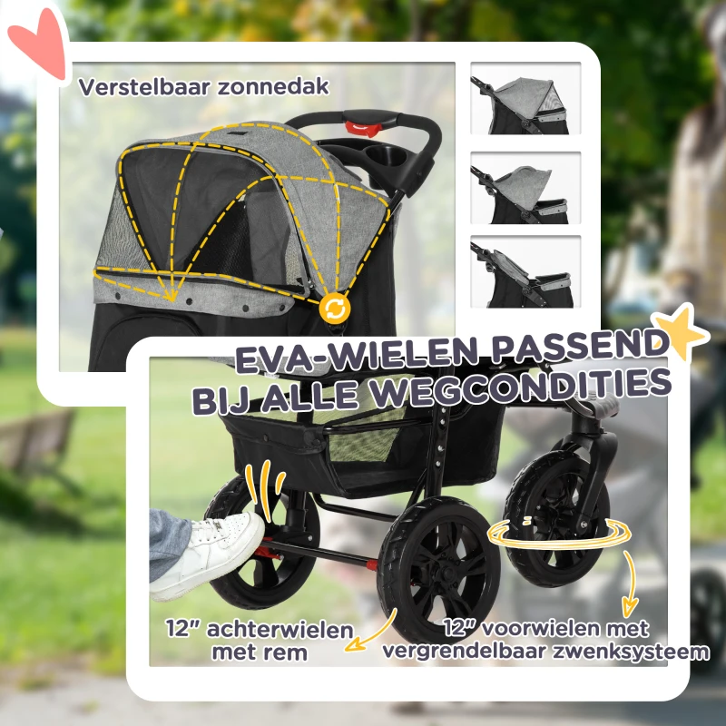 PawHut huisdierentrolley hondenbuggy hondenkar(m-6)