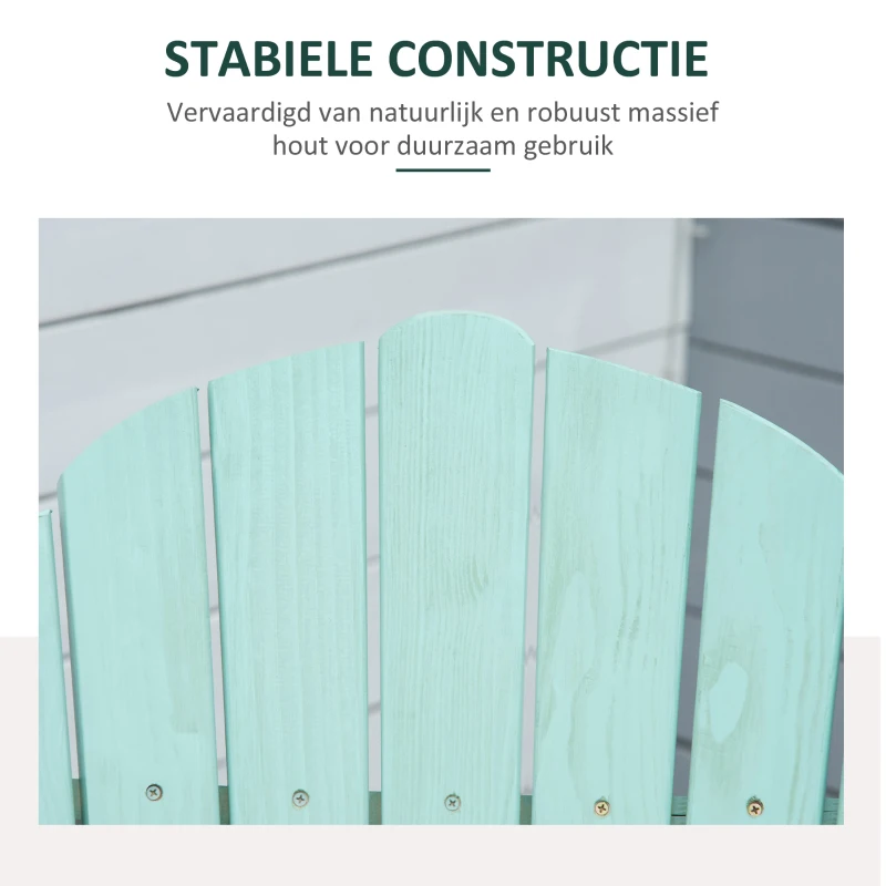 Outsunny Adirondack Tuinstoel met Uitschuifbare Voetensteun en Opvouwbaar Ontwerp - Groen