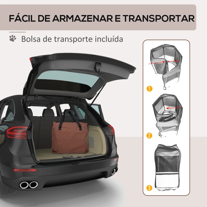 PawHut Parque para Animais de Estimação Dobrável com 2 Portas e Almofada Tecido Oxford Ø117x71 cm Marrom