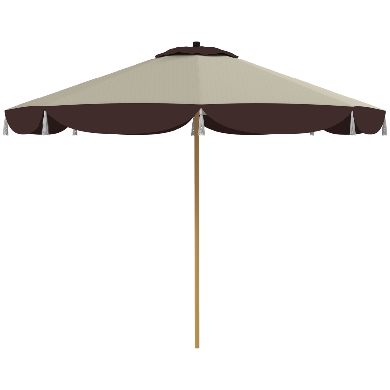 Outsunny Umbrelă de Soare cu UPF 50+ și 8 spițe, Φ2,66x2,34 m, Bej