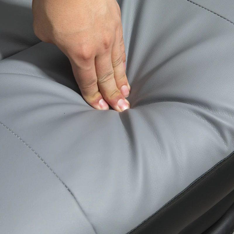 HOMCOM Krzesło Biurowe, Ergonomiczne, Regulowane, 63x71x123-129cm, Jasnoszary/Czarny