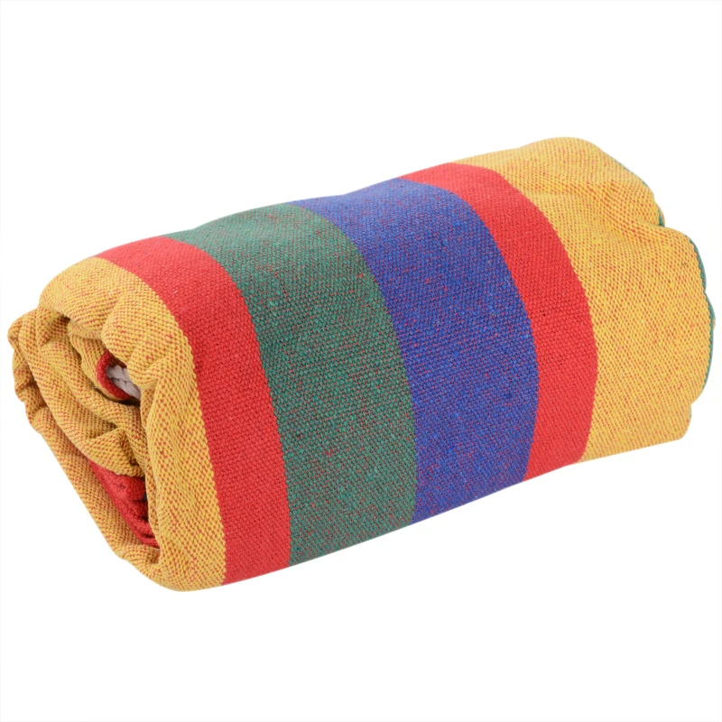 Outsunny Cama Rede Portátil Individual para Campismo Piscina Jardim Carga Máxima 120kg 200x100cm Multicor