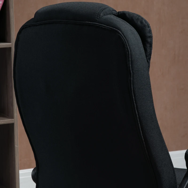 Vinsetto Bürostuhl Computerstuhl entspanntes Hinlegen höhenverstellbarer Schreibtischstuhl  ergonomisch 360° Schaumstoff Kunststoff-Kunststoff leinenartiges Polyester Schwarz 65 x 72 x 100-120 cm