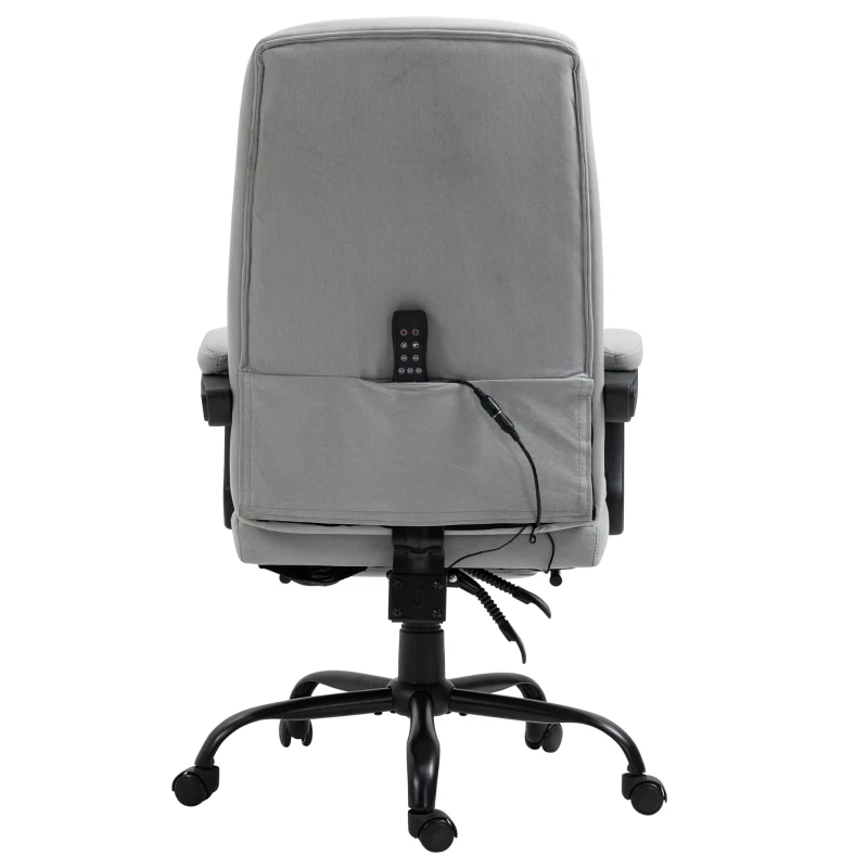Vinsetto Bürostuhl mit Massage- & Heizfunktion, verstellbar, bis 120 kg, 66 x 67 x 110-118 cm Grau