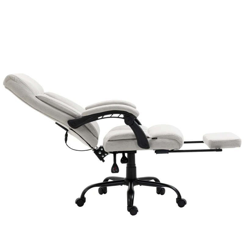Vinsetto Massage-Bürostuhl Bürostuhl Computerstuhl, Lendenheizung, Neigungsfunktion, Hellgrau