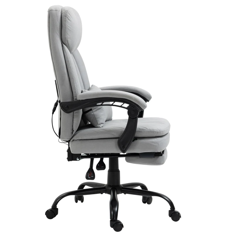 Vinsetto Bürostuhl mit Massage- & Heizfunktion, verstellbar, bis 120 kg, 66 x 67 x 110-118 cm Grau