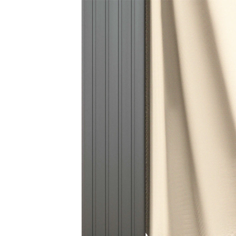 Outsunny Pérgola de Alumínio 420x295x220 cm Pérgola de Jardim com Telhado de Correr 4 Paredes Laterais e Orifícios de Drenagem Bege e Preto