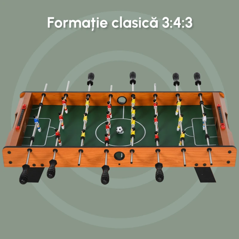 HOMCOM Joc de fotbal de masa cu 22 jucatori si accesorii incluse 84.5 x 40 x 62 cm