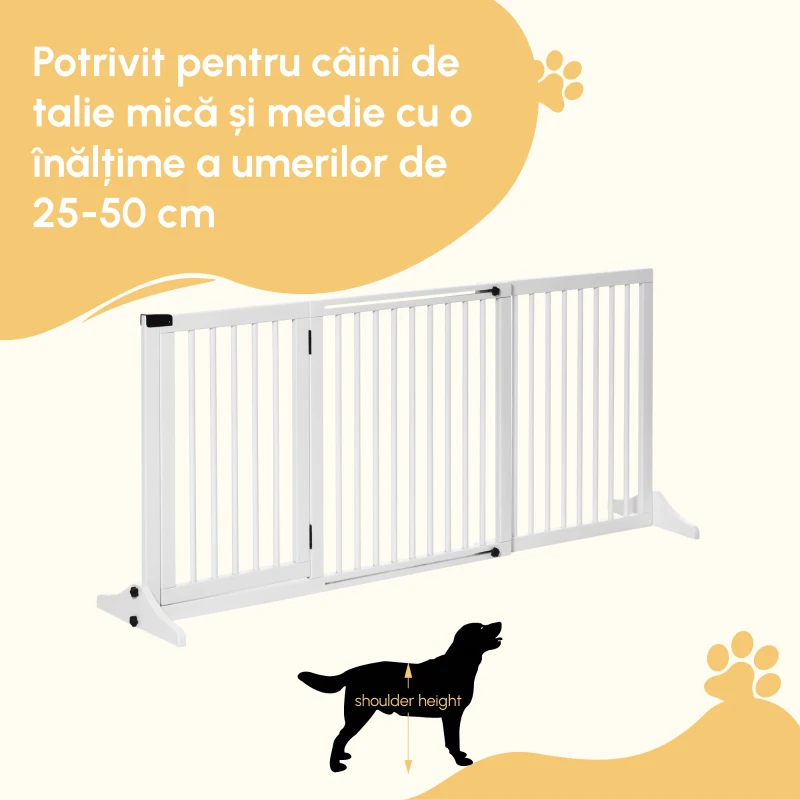 PawHut Poarta Reglabila din Lemn pentru Animale de Companie Gard Independent pentru Caini pentru Usa Hol Bariera de Siguranta Usa Bloca bilapoarta caine poarta de siguranta bariera poarta despartitoare pliabila  otel gard inchidere automata