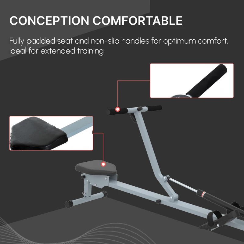 HOMCOM Rowing Machine Cardio Rower Workout Fitness Body Tonner Home Gym Training