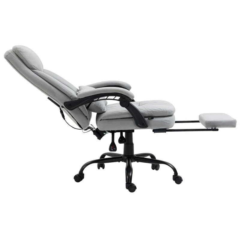 Vinsetto Bürostuhl mit Massage- & Heizfunktion, verstellbar, bis 120 kg, 66 x 67 x 110-118 cm Grau