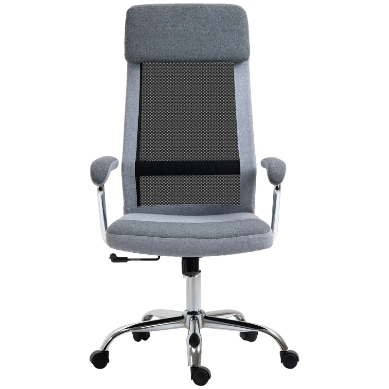 Vinsetto Office Chair Mesh High Back Swivel Task PC Desk Chair for Home w/ Arm, Grey