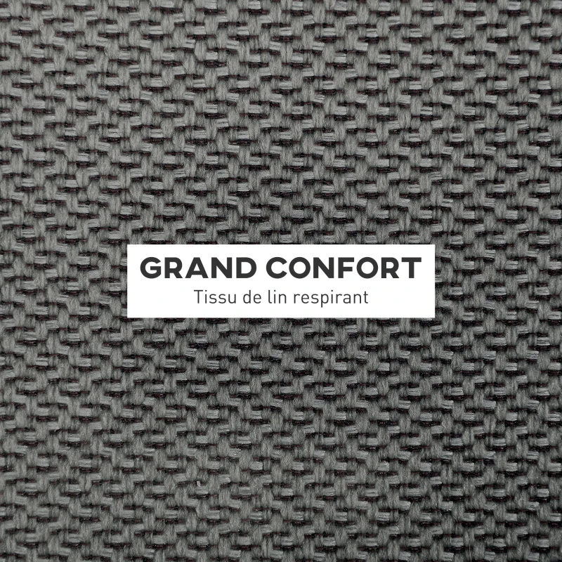 HOMCOM Pouf rond repose-pieds tabouret avec coffre de rangement pieds en bois design moderne gris