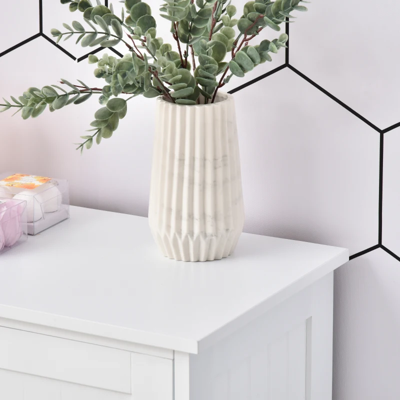 kleankin Armário Casa de Banho Móvel Auxiliar Organizador Moderno de Madeira com 1 Armário e  Gavetas 56x30x83 cm Branco