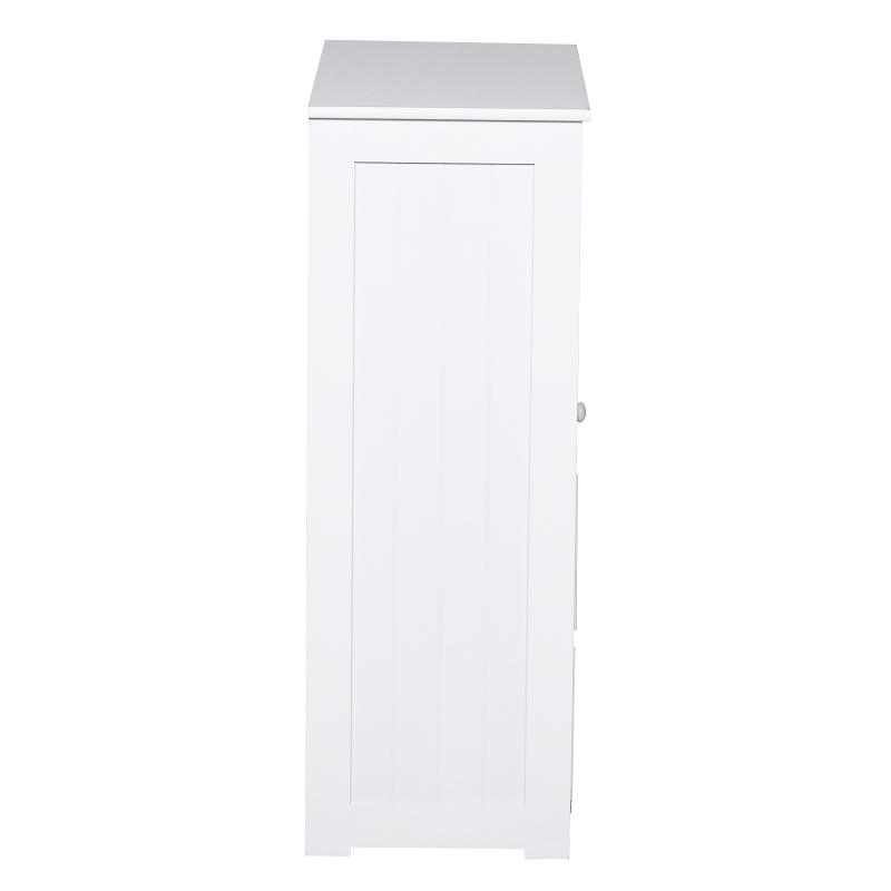 kleankin Armário Casa de Banho Móvel Auxiliar Organizador Moderno de Madeira com 1 Armário e  Gavetas 56x30x83 cm Branco