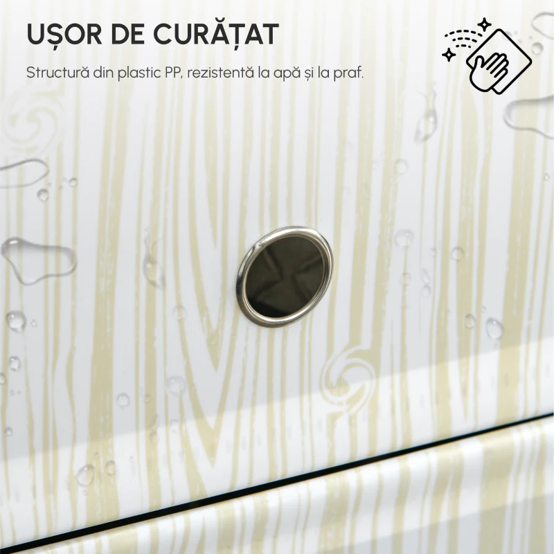 HOMCOM Mobilier pentru incaltaminte modular, 6 cuburi 45x35x17cm din plastic PP si otel, alb