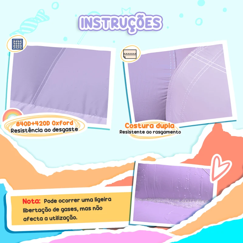 AIYAPLAY Castelo Insuflável  para Crianças com Escorrega Área de Salto e Bolsa de Transporte 250x165x200 cm Multicolor