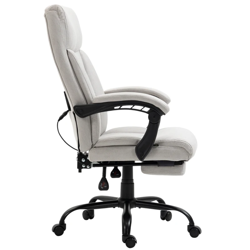 Vinsetto Massage-Bürostuhl Bürostuhl Computerstuhl, Lendenheizung, Neigungsfunktion, Hellgrau