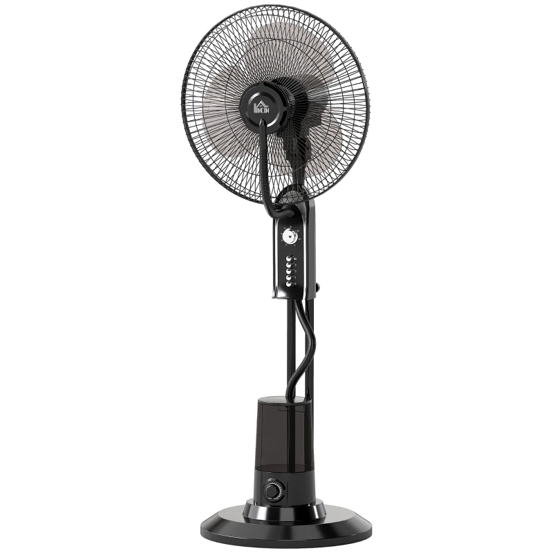 HOMCOM Pedestal Fan with Water Mist Spray, Spray Misting Fan with 70° Oscillation, Tilt Head, 3 Speeds, 3 Modes, Adjustable Mist, 3.2L Water Tank, for Home, 120 cm