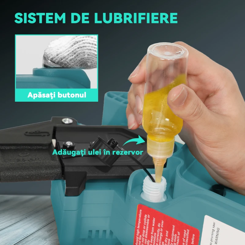 Outsunny Ferăstrău cu Acumulator 2 în 1 cu Tijă Telescopică și Motor Brushless Albastru