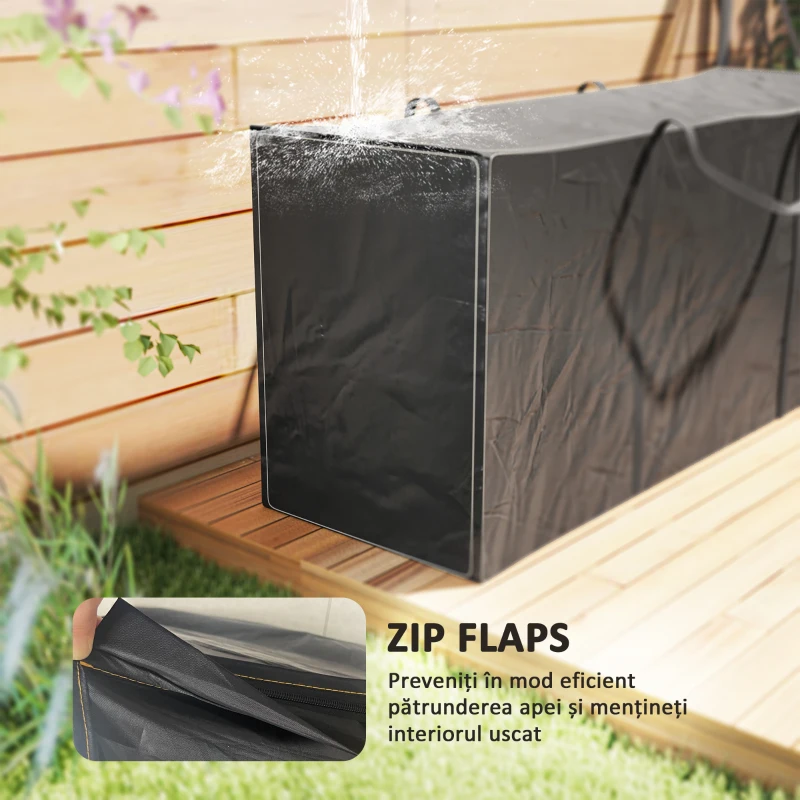 Outsunny Geantă de Depozitare 720L cu Fermoar Dublu și Mânere din Poliester Neagră
