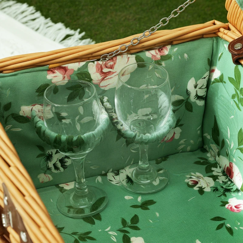 Coș picnic Outsunny maro deschis