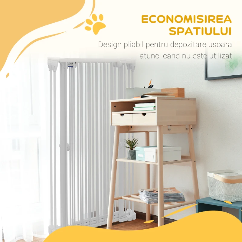 PawHut Poartă câini cu închidere dublă, barieră medie